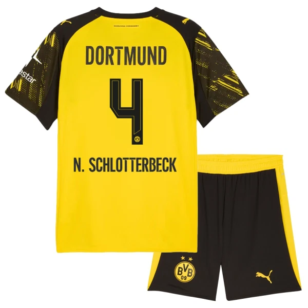 Maillot Borussia Dortmund N. Schlotterbeck 4 Enfant Domicile 2025-26 Maillot Borussia Dortmund N. Schlotterbeck 4 Enfant Domicile 2025-26