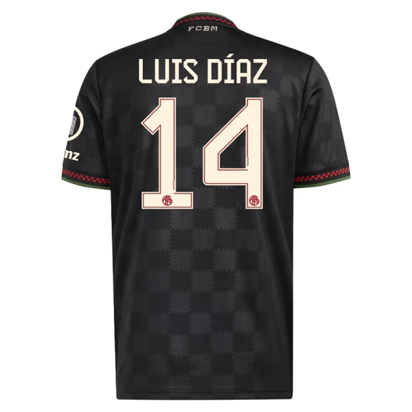 Maillot FC Bayern Munich Luis Diaz 14 Homme Third 2025-26 Maillot FC Bayern Munich Luis Diaz 14 Homme Third 2025-26