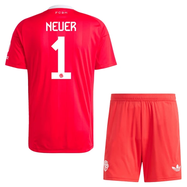 Maillot Gardien FC Bayern Munich Neuer 1 Enfant 2025-26 Rouge Maillot Gardien FC Bayern Munich Neuer 1 Enfant 2025-26 Rouge