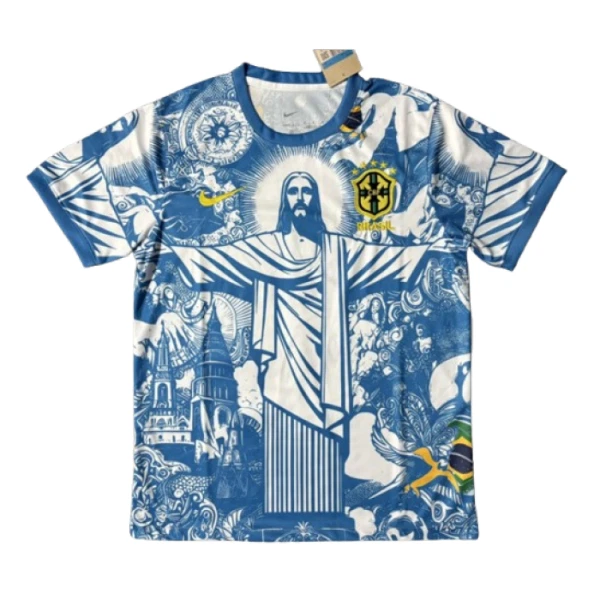 Maillot Brésil Homme 2025 Bleue Maillot Brésil Homme 2025 Bleue