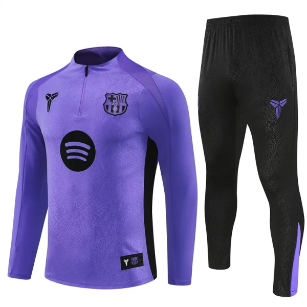 FC Barcelone Sweat d'Entraînement Homme 2025-26 Quart-Zip Violet FC Barcelone Sweat d'Entraînement Homme 2025-26 Quart-Zip Violet
