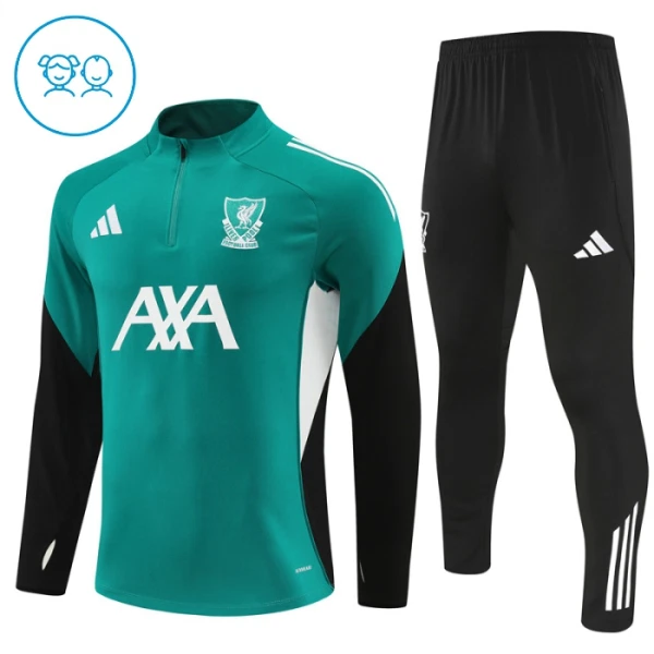 Liverpool Sweat d'Entraînement Enfant 2025-26 Quart-Zip Verte Liverpool Sweat d'Entraînement Enfant 2025-26 Quart-Zip Verte