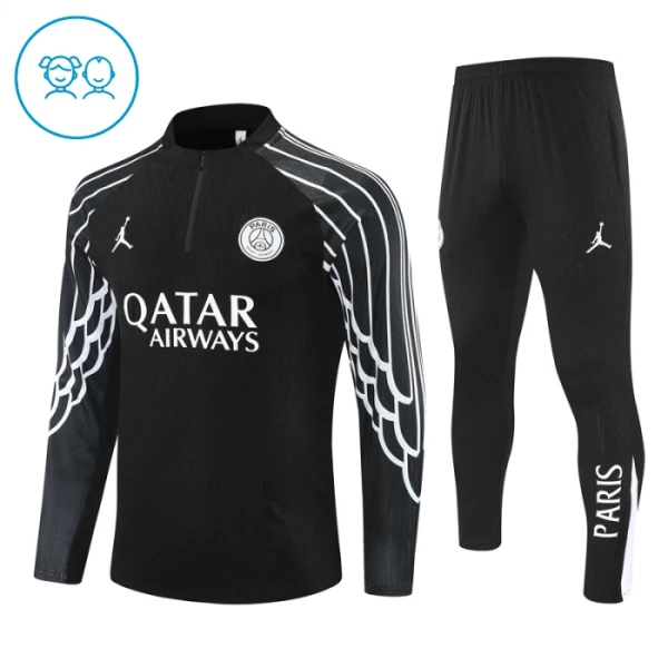 Paris Saint-Germain Sweat d'Entraînement Enfant 2025-26 Quart-Zip Noire
