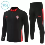 Portugal Sweat d'Entraînement Enfant 2025-26 Quart-Zip Noire