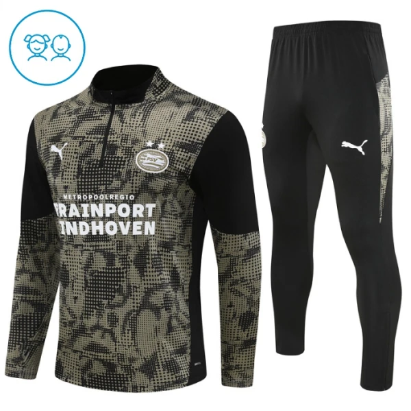 PSV Eindhoven Sweat d'Entraînement Enfant 2025-26 Quart-Zip Noire