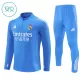 Real Madrid Sweat d'Entraînement Enfant 2025-26 Quart-Zip Bleue Real Madrid Sweat d'Entraînement Enfant 2025-26 Quart-Zip Bleue