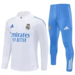 Real Madrid Sweat d'Entraînement Homme 2025-26 Quart-Zip Blanche