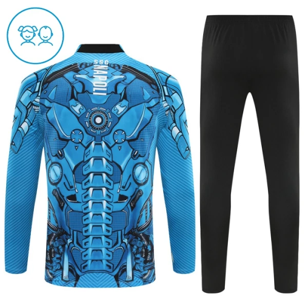 SSC Naples Sweat d'Entraînement Enfant 2025-26 Quart-Zip Bleue