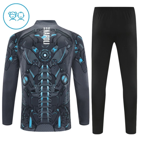 SSC Naples Sweat d'Entraînement Enfant 2025-26 Quart-Zip Noire