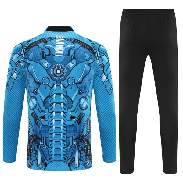 SSC Naples Sweat d'Entraînement Homme 2025-26 Quart-Zip Bleue