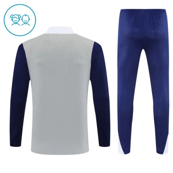 Tottenham Hotspur Sweat d'Entraînement Enfant 2025-26 Quart-Zip Gris