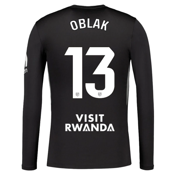 Maillot Gardien Atlético Madrid Oblak 13 Homme 2025-26 Noire Manches Longues