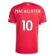 Maillot Liverpool Mac Allister 10 Homme Domicile 2025-26