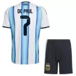 Maillot Argentine De Paul 7 Enfant Domicile Coupe du Monde 2026