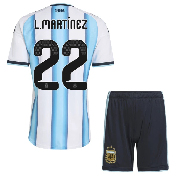 Maillot Argentine Lautaro Martinez 22 Enfant Domicile Coupe du Monde 2026