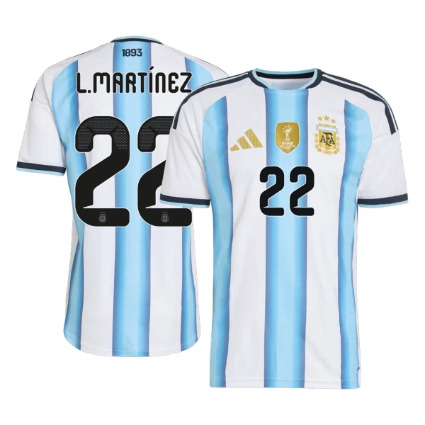 Maillot Argentine Lautaro Martinez 22 Homme Domicile Coupe du Monde 2026