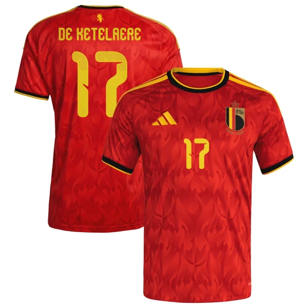 Maillot Belgique De Ketelaere 17 Homme Domicile Coupe du Monde 2026