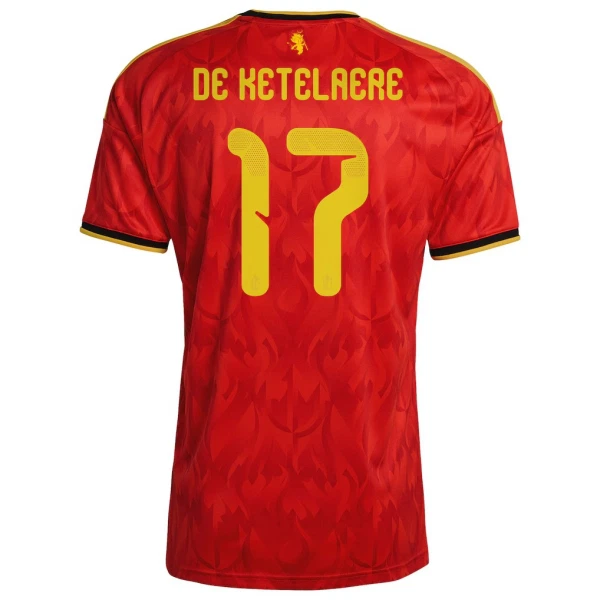 Maillot Belgique De Ketelaere 17 Homme Domicile Coupe du Monde 2026