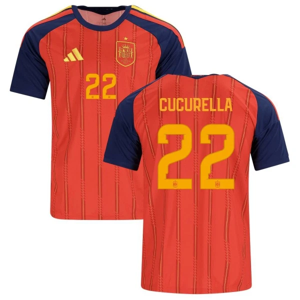 Maillot Espagne Cucurella 22 Homme Domicile Coupe du Monde 2026