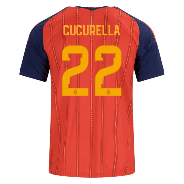 Maillot Espagne Cucurella 22 Homme Domicile Coupe du Monde 2026