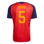 Maillot Espagne Vivian 5 Homme Domicile Coupe du Monde 2026