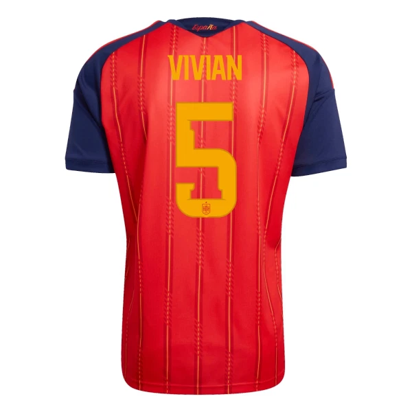 Maillot Espagne Vivian 5 Homme Domicile Coupe du Monde 2026
