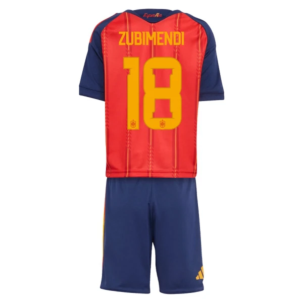 Maillot Espagne ZUBIMENDI 18 Enfant Domicile Coupe du Monde 2026