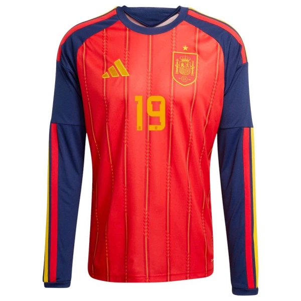 Maillot Manches Longues Espagne Lamine Yamal 19 Homme Domicile Coupe du Monde 2026