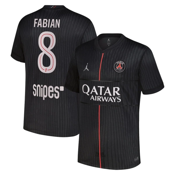 Maillot Paris Saint-Germain Fabian 8 Homme Fourth Jordan 2025-26 Maillot Paris Saint-Germain Fabian 8 Homme Fourth Jordan 2025-26