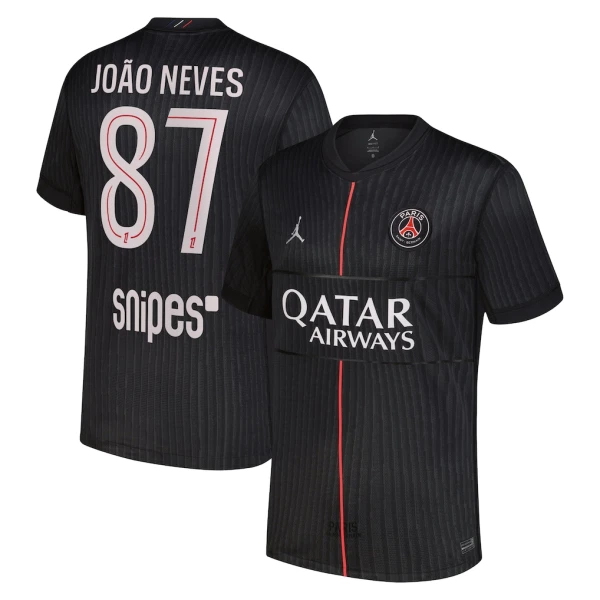 Maillot Paris Saint-Germain Joao Neves 87 Homme Fourth Jordan 2025-26 Maillot Paris Saint-Germain Joao Neves 87 Homme Fourth Jordan 2025-26