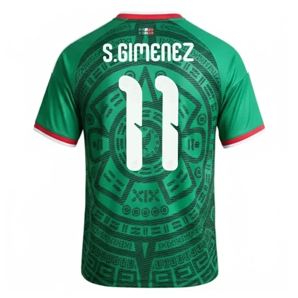 Maillot Mexique S.Gimenez 11 Homme Domicile Coupe du Monde 2026