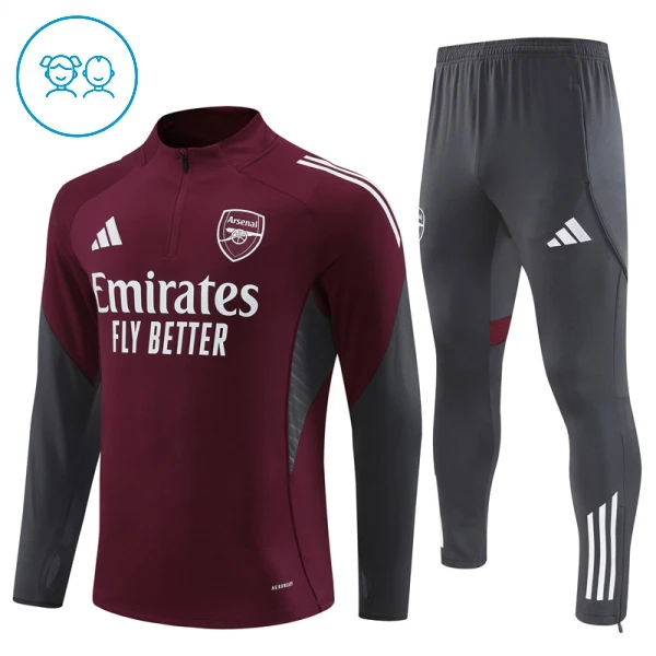 Arsenal Sweat d'Entraînement Enfant 2025-26 Quart-Zip Rouge Arsenal Sweat d'Entraînement Enfant 2025-26 Quart-Zip Rouge