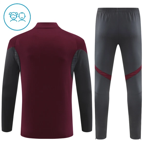 Arsenal Sweat d'Entraînement Enfant 2025-26 Quart-Zip Rouge