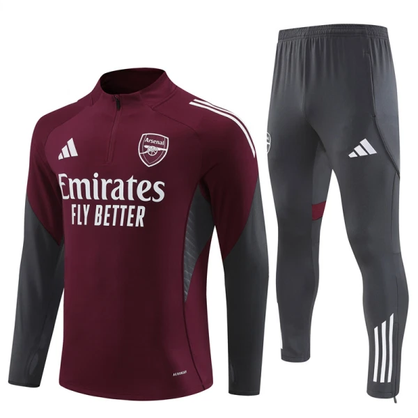 Arsenal Sweat d'Entraînement Homme 2025-26 Quart-Zip Rouge
