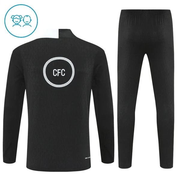 Chelsea Sweat d'Entraînement Enfant 2025-26 Quart-Zip Noire