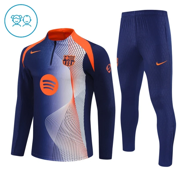 FC Barcelone Sweat d'Entraînement Enfant 2025-26 Quart-Zip Bleue FC Barcelone Sweat d'Entraînement Enfant 2025-26 Quart-Zip Bleue