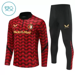 Feyenoord Sweat d'Entraînement Enfant 2025-26 Quart-Zip Rouge