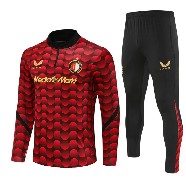 Feyenoord Sweat d'Entraînement Homme 2025-26 Quart-Zip Rouge