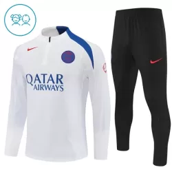 Paris Saint-Germain Sweat d'Entraînement Enfant 2025-26 Quart-Zip Blanche