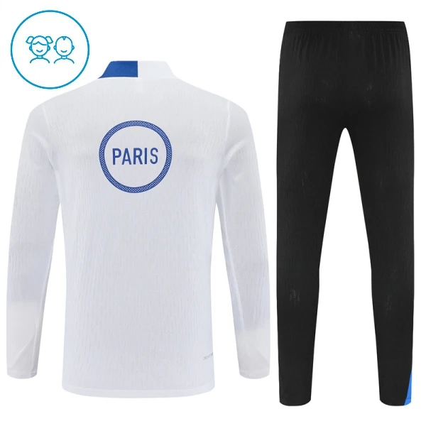 Paris Saint-Germain Sweat d'Entraînement Enfant 2025-26 Quart-Zip Blanche