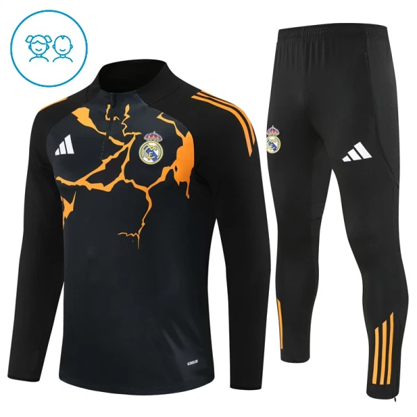 Real Madrid Sweat d'Entraînement Enfant 2025-26 Quart-Zip Noire