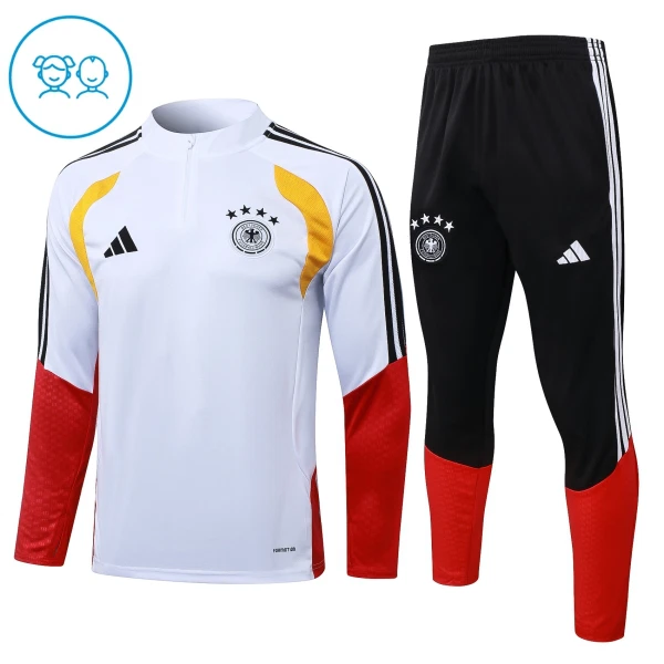 Allemagne Sweat d'Entraînement Enfant 2026-27 Quart-Zip Blanche Allemagne Sweat d'Entraînement Enfant 2026-27 Quart-Zip Blanche