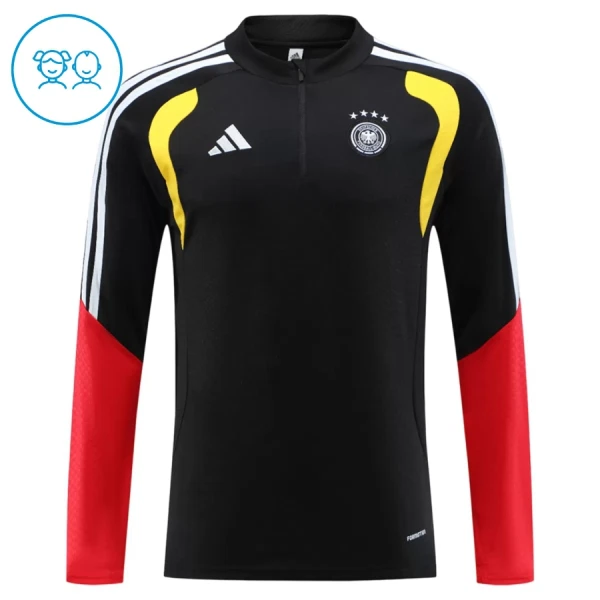 Allemagne Sweat d'Entraînement Enfant 2026-27 Quart-Zip Noire