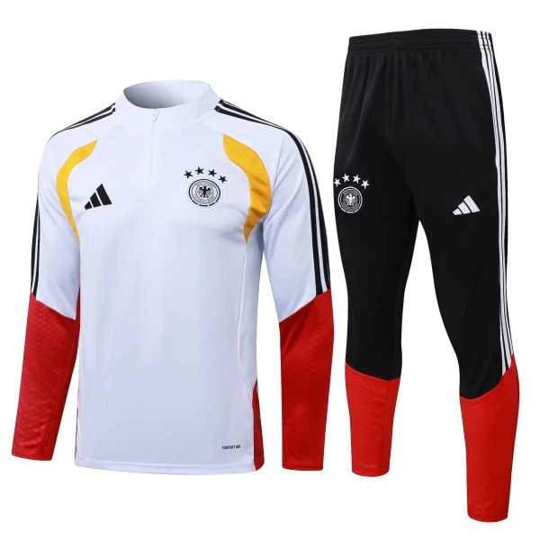 Allemagne Sweat d'Entraînement Homme 2026-27 Quart-Zip Blanche Allemagne Sweat d'Entraînement Homme 2026-27 Quart-Zip Blanche