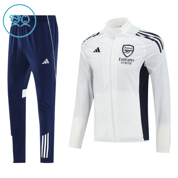 Arsenal Ensemble Vestes d'Entraînement Enfant 2025-26 Blanche Arsenal Ensemble Vestes d'Entraînement Enfant 2025-26 Blanche