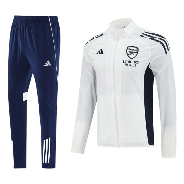 Arsenal Ensemble Vestes d'Entraînement Homme 2025-26 Blanche Arsenal Ensemble Vestes d'Entraînement Homme 2025-26 Blanche