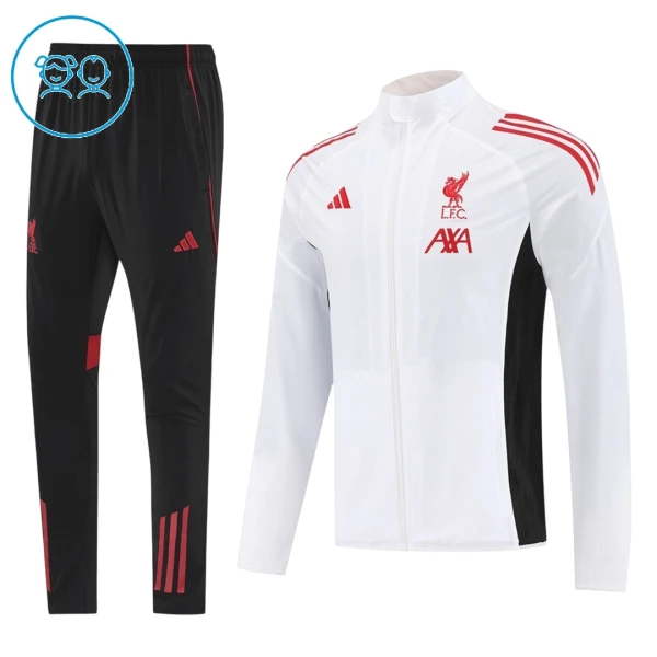 Liverpool Ensemble Vestes d'Entraînement Enfant 2025-26 Blanche Liverpool Ensemble Vestes d'Entraînement Enfant 2025-26 Blanche
