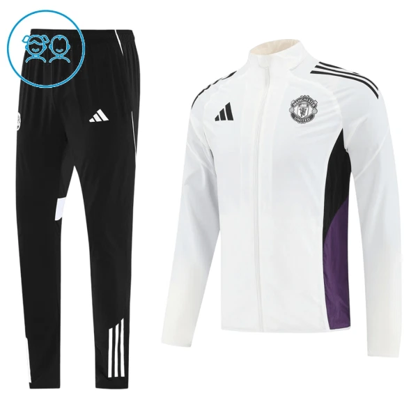 Manchester United Ensemble Vestes d'Entraînement Enfant 2025-26 Blanche