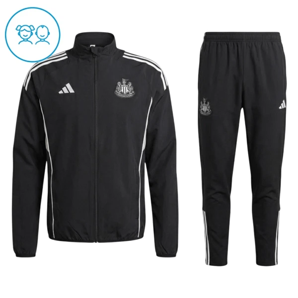Newcastle United Ensemble Vestes d'Entraînement Enfant 2025-26 Noire Newcastle United Ensemble Vestes d'Entraînement Enfant 2025-26 Noire