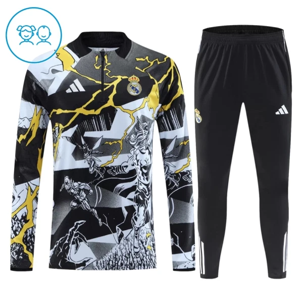 Real Madrid Marvel Sweat d'Entraînement Enfant 2026-27 Quart-Zip Noire Real Madrid Marvel Sweat d'Entraînement Enfant 2026-27 Quart-Zip Noire